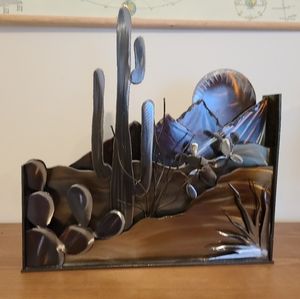 Metal cactus art